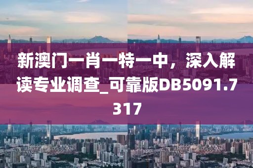 新澳門一肖一特一中，深入解讀專業(yè)調(diào)查_可靠版DB5091.7317