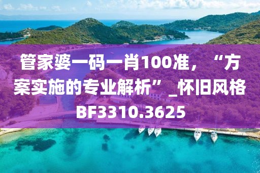 管家婆一碼一肖100準(zhǔn)，“方案實(shí)施的專業(yè)解析”_懷舊風(fēng)格BF3310.3625