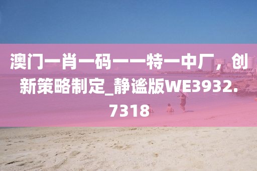 澳門一肖一碼一一特一中廠，創(chuàng)新策略制定_靜謐版WE3932.7318