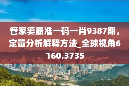 管家婆最準(zhǔn)一碼一肖9387期，定量分析解釋方法_全球視角6160.3735