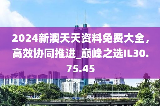 2024新澳天天資料免費大全，高效協(xié)同推進(jìn)_巔峰之選IL30.75.45