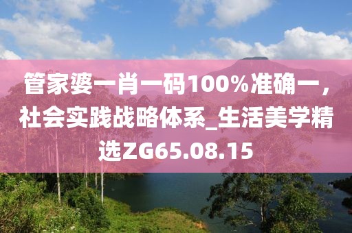 管家婆一肖一碼100%準(zhǔn)確一，社會實踐戰(zhàn)略體系_生活美學(xué)精選ZG65.08.15