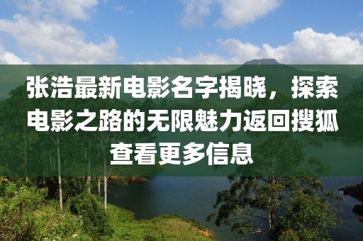 張浩最新電影名字揭曉，探索電影之路的無限魅力返回搜狐查看更多信息