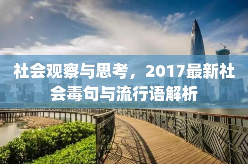 社會(huì)觀察與思考，2017最新社會(huì)毒句與流行語(yǔ)解析