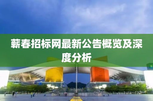 蘄春招標網最新公告概覽及深度分析