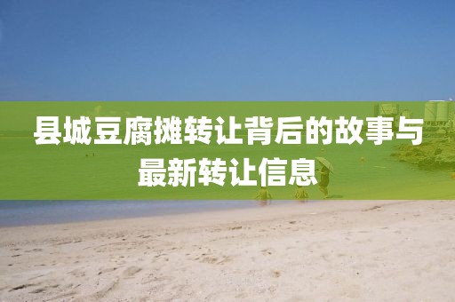 縣城豆腐攤轉(zhuǎn)讓背后的故事與最新轉(zhuǎn)讓信息