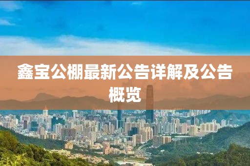 鑫寶公棚最新公告詳解及公告概覽