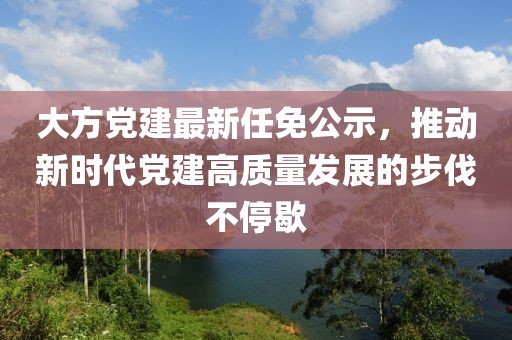 大方黨建最新任免公示，推動新時代黨建高質(zhì)量發(fā)展的步伐不停歇