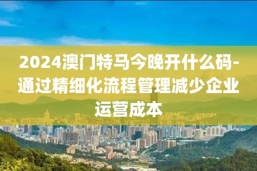 2024澳門特馬今晚開什么碼-通過精細(xì)化流程管理減少企業(yè)運(yùn)營(yíng)成本