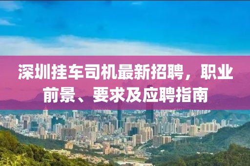 深圳掛車司機最新招聘，職業(yè)前景、要求及應(yīng)聘指南