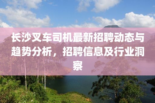 長沙叉車司機最新招聘動態(tài)與趨勢分析，招聘信息及行業(yè)洞察