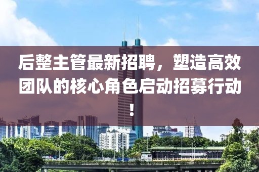 后整主管最新招聘，塑造高效團(tuán)隊(duì)的核心角色啟動(dòng)招募行動(dòng)！