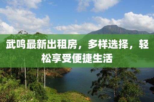 武鳴最新出租房，多樣選擇，輕松享受便捷生活