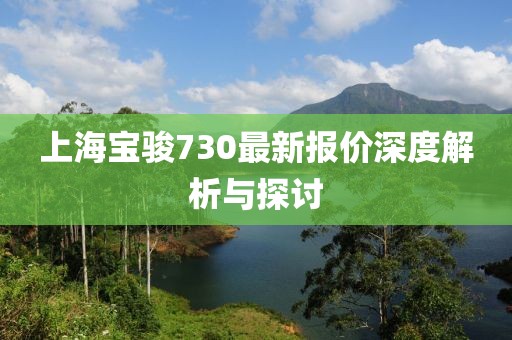 上海寶駿730最新報(bào)價(jià)深度解析與探討