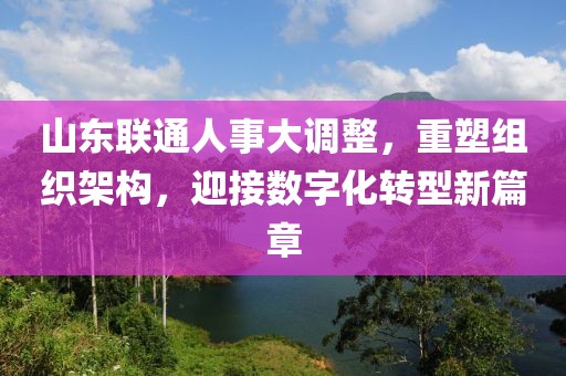 山東聯(lián)通人事大調整，重塑組織架構，迎接數(shù)字化轉型新篇章