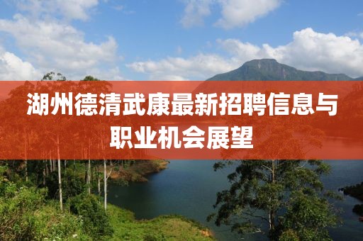 湖州德清武康最新招聘信息與職業(yè)機會展望