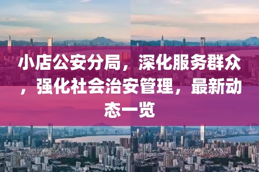 小店公安分局，深化服務(wù)群眾，強化社會治安管理，最新動態(tài)一覽