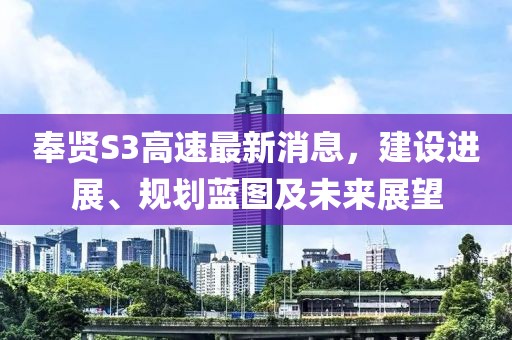 奉賢S3高速最新消息，建設(shè)進展、規(guī)劃藍圖及未來展望