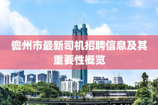 儋州市最新司機(jī)招聘信息及其重要性概覽