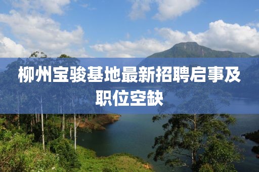 柳州寶駿基地最新招聘啟事及職位空缺