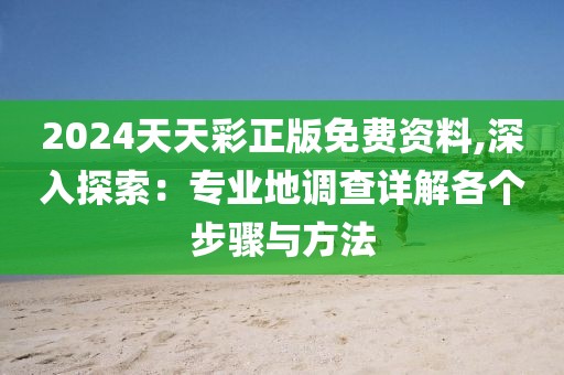 2024天天彩正版免費資料,深入探索：專業(yè)地調(diào)查詳解各個步驟與方法