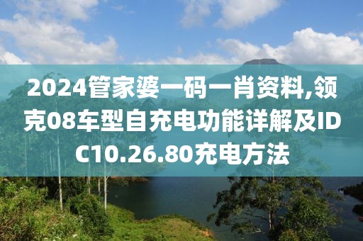 2024管家婆一碼一肖資料,領(lǐng)克08車型自充電功能詳解及IDC10.26.80充電方法