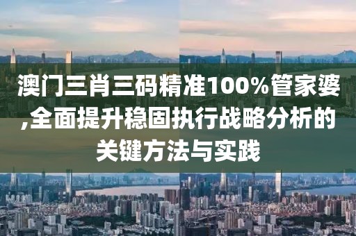 澳門三肖三碼精準(zhǔn)100%管家婆,全面提升穩(wěn)固執(zhí)行戰(zhàn)略分析的關(guān)鍵方法與實(shí)踐