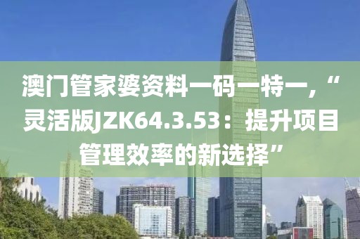 澳門管家婆資料一碼一特一,“靈活版JZK64.3.53：提升項目管理效率的新選擇”