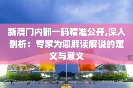 新澳門內(nèi)部一碼精準(zhǔn)公開,深入剖析：專家為您解讀解說(shuō)的定義與意義