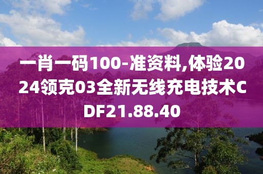 一肖一碼100-準(zhǔn)資料,體驗(yàn)2024領(lǐng)克03全新無線充電技術(shù)CDF21.88.40