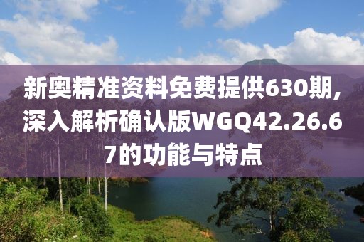 新奧精準(zhǔn)資料免費(fèi)提供630期,深入解析確認(rèn)版WGQ42.26.67的功能與特點(diǎn)