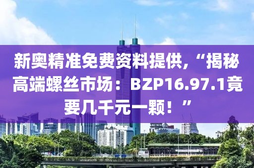 新奧精準免費資料提供,“揭秘高端螺絲市場：BZP16.97.1竟要幾千元一顆！”