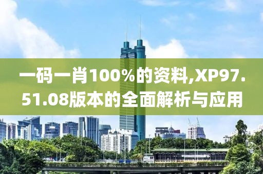 一碼一肖100%的資料,XP97.51.08版本的全面解析與應(yīng)用