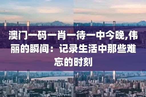 澳門一碼一肖一待一中今晚,偉麗的瞬間：記錄生活中那些難忘的時刻