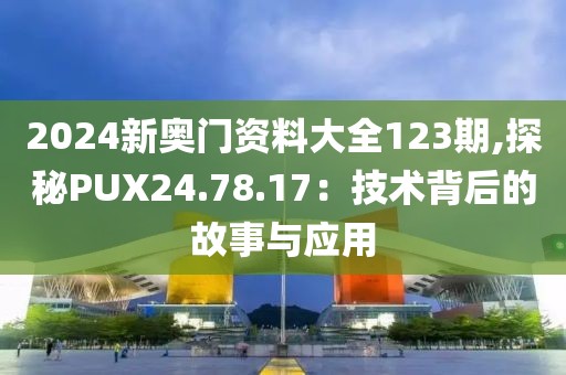 2024新奧門資料大全123期,探秘PUX24.78.17：技術(shù)背后的故事與應(yīng)用