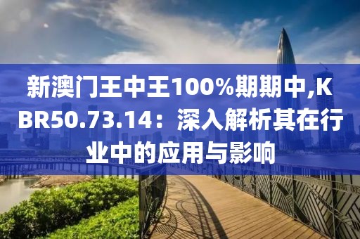 新澳門王中王100%期期中,KBR50.73.14：深入解析其在行業(yè)中的應(yīng)用與影響