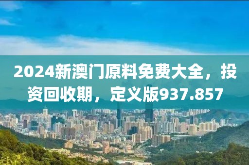 2024新澳門原料免費大全，投資回收期，定義版937.857