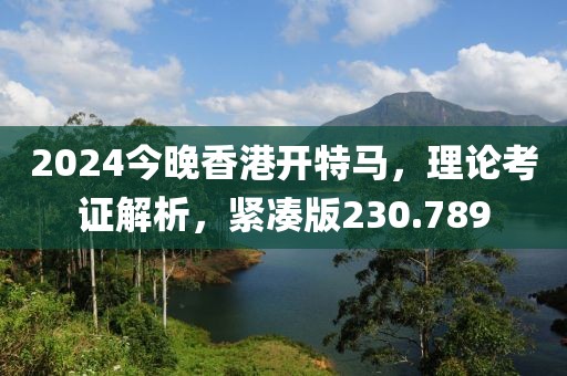 2024今晚香港開特馬，理論考證解析，緊湊版230.789