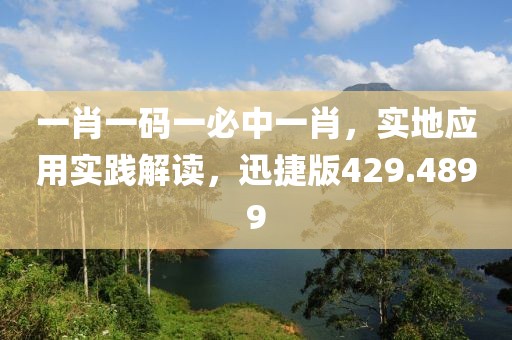 一肖一碼一必中一肖，實地應(yīng)用實踐解讀，迅捷版429.4899