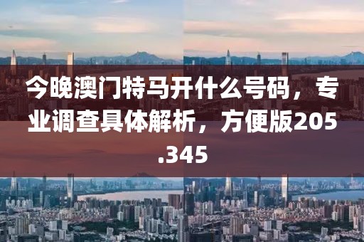 今晚澳門特馬開什么號碼，專業(yè)調(diào)查具體解析，方便版205.345