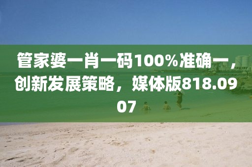 管家婆一肖一碼100%準(zhǔn)確一，創(chuàng)新發(fā)展策略，媒體版818.0907