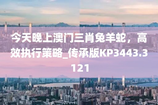 今天晚上澳門三肖兔羊蛇，高效執(zhí)行策略_傳承版KP3443.3121